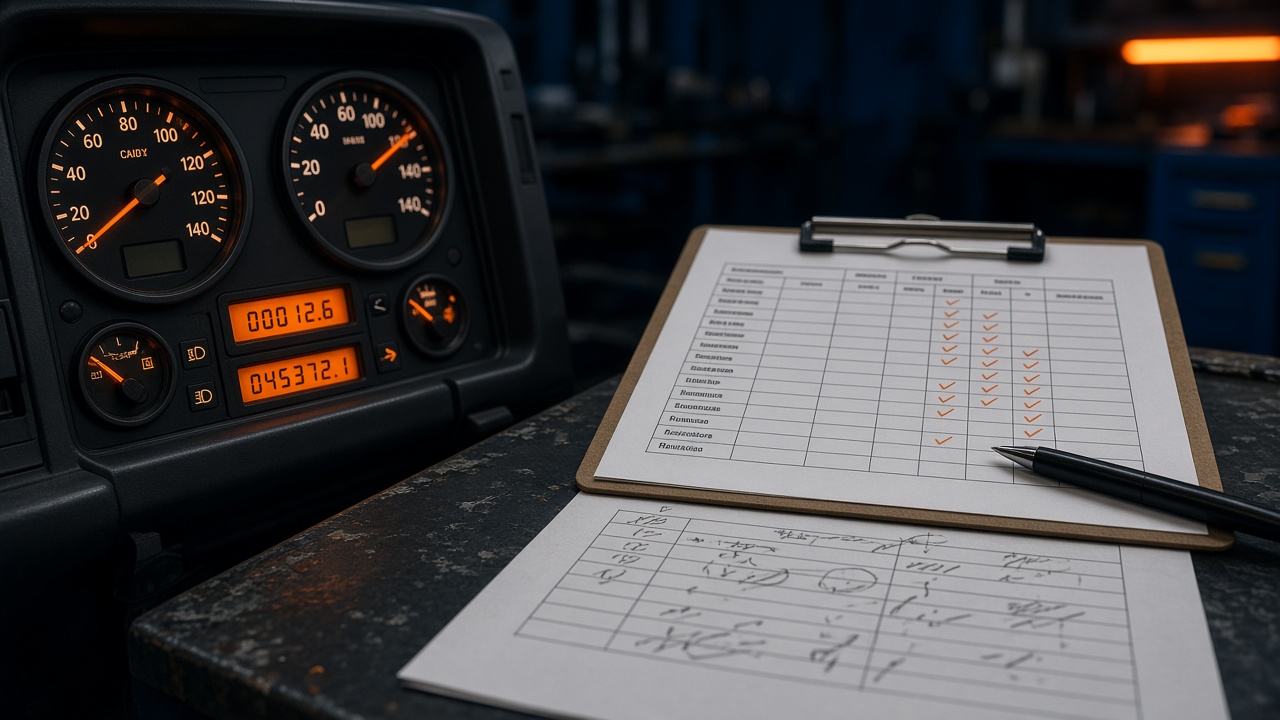 Comparison chart of engine hours versus odometer miles